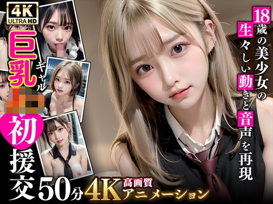 【❤動画・アニメーション】【4K高画質アニメ】巨乳ギャルJK初援交