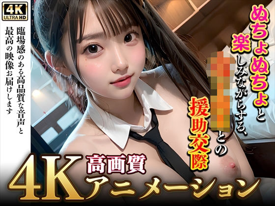 【❤動画・アニメーション】【4Kぬるぬるアニメ】ぬちょぬちょと楽しみながらする、女子校生との援○交際