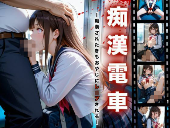 【❤イラスト・CG集】痴●電車-痴●されたきもおやじにレ●プされる-